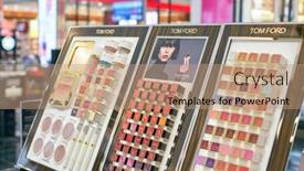  Presentation with makeup products - PPT layouts featuring dubai-uae-circa-february-2019 background and a coral colored foreground