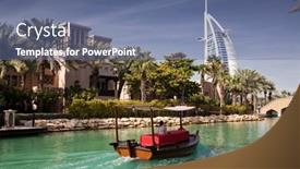  Presentation with luxury resort - PPT layouts consisting of dubai-uae-february-2018-view background and a ocean colored foreground