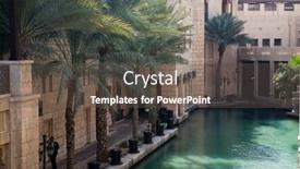  Presentation with hotels - PPT theme having dubai-uae-february-2018-view background and a tawny brown colored foreground