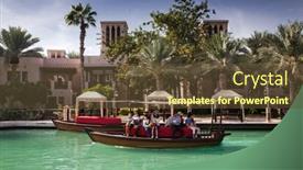  Presentation with hotels - Audience pleasing slides consisting of dubai-uae-february-2018-view backdrop and a tawny brown colored foreground