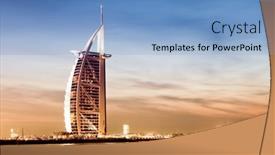  Presentation with 2018 beach - Slides featuring dubai-uae-february-2018 background and a light blue colored foreground