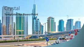  Presentation with zayed - Presentation design consisting of dubai-uae-january-30-2020 background and a arctic colored foreground