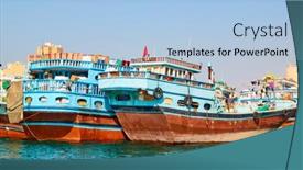  Presentation with emirates - Slide set consisting of dubai-uae-january-31-2020 background and a light blue colored foreground