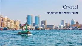  Presentation with emirates - Slide set enhanced with dubai-uae-january-31-2020 background and a light blue colored foreground