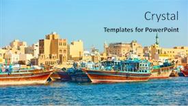  Presentation with emirates - Presentation design featuring dubai-uae-january-31-2020 background and a light blue colored foreground