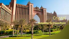  Presentation with dubai palm - Audience pleasing presentation theme consisting of dubai-uae-january-31-atlantis backdrop and a tawny brown colored foreground