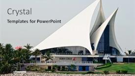  Presentation with uae - Beautiful presentation featuring dubai-uae-july-08-dubai backdrop and a light gray colored foreground