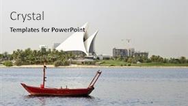  Presentation with uae - Theme having dubai-uae-july-08-dubai background and a light gray colored foreground