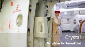  Presentation with passenger movements - Presentation theme consisting of dubai-uae-march-10-2015 background and a coral colored foreground