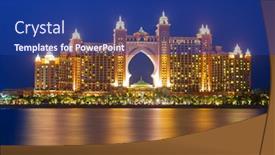  Presentation with dubai palm - Cool new presentation theme with dubai-uae-march-31-atlantis backdrop and a ocean colored foreground