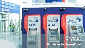  Presentation with atm - Presentation theme consisting of dubai-uae-march-31-travelex background and a seafoam green colored foreground