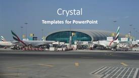  Presentation with passenger movements - Presentation theme featuring dubai-uae-nov-28-emirates background and a  colored foreground