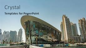  Presentation with opera - Presentation having dubai-uae-october-11-2016 background and a light blue colored foreground