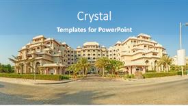  Presentation with dubai palm - PPT theme featuring dubai-uae-october-11-2016 background and a teal colored foreground