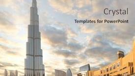  Presentation with october - Theme consisting of dubai-uae-october-23-burj background and a soft green colored foreground