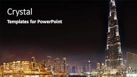  Presentation with khalifa - Colorful slide set enhanced with dubai-uae-october-23-burj backdrop and a black colored foreground