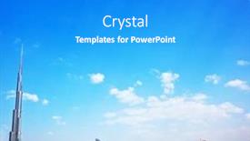  Presentation with khalifa - Audience pleasing PPT theme consisting of dubai-uae-october-26-burj backdrop and a cobalt blue colored foreground