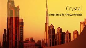  Presentation with khalifa - Slides consisting of dubai-uae-september-23-burj background and a yellow colored foreground