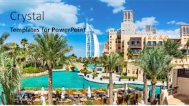  Presentation with uae - Presentation theme with dubai-uae-traditional-arabian-mini background and a light blue colored foreground