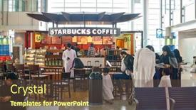  Presentation with starbucks - Beautiful presentation design featuring dubai-united-arab-emirates-circa backdrop and a tawny brown colored foreground