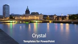  Presentation with dublin - Slides consisting of customs office - custom house in dublin ireland background and a ocean colored foreground