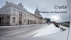  Presentation with dublin - Slides featuring custom house quay dublin ireland under snow background and a lemonade colored foreground