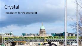  Presentation with dublin - Colorful slide deck enhanced with center and river liffey ireland backdrop and a light blue colored foreground