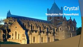  Presentation with dublin - PPT theme with famous christ church cathedral background and a teal colored foreground