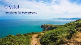  Presentation with dublin - Beautiful slide deck featuring irish mountians - howth head with baily lighthouse backdrop and a  colored foreground