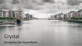  Presentation with dublin - Colorful slides enhanced with dublin ireland with bad weather backdrop and a light gray colored foreground