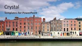  Presentation with dublin - Cool new presentation design with river liffey and colorful buildings backdrop and a light blue colored foreground