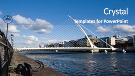  Presentation with dublin - Audience pleasing slides consisting of harp - samuel beckett bridge in dublin backdrop and a teal colored foreground