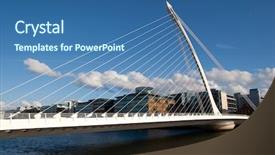  Presentation with dublin - Audience pleasing PPT theme consisting of young businessman running with megaphone in hand backdrop and a gray colored foreground