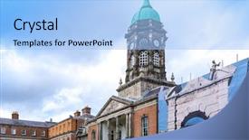  Presentation with dublin - Colorful slide deck enhanced with ierland - street view of church landmarks backdrop and a light blue colored foreground