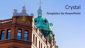  Presentation with dublin - Cool new slide deck with city building in dublin ireland backdrop and a light blue colored foreground