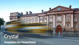  Presentation with dublin - Presentation theme having trinity college at day background and a ocean colored foreground