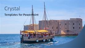  Presentation with dubrovnik - Presentation design having dubrovnik-croatia-jine-12-2017 background and a light blue colored foreground