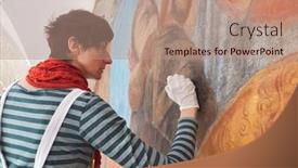  Presentation with restoration - Colorful presentation design enhanced with dubrovnik-croatia-may-26-2014 backdrop and a coral colored foreground