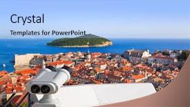  Presentation with dubrovnik - Slides with dubrovnik in croatia - abstact background and a light blue colored foreground