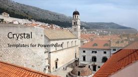  Presentation with dubrovnik - Audience pleasing slide set consisting of dubrovnik old city franciscan monastery backdrop and a mint green colored foreground