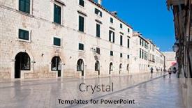  Presentation with dubrovnik - Audience pleasing presentation theme consisting of dubrovnik old city main street plaza stradun croatia backdrop and a soft green colored foreground