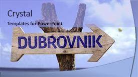  Presentation with dubrovnik - Cool new theme with dubrovnik wooden sign backdrop and a light blue colored foreground
