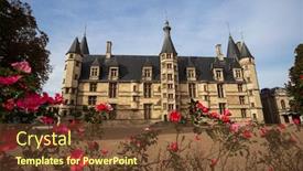 Presentation with city - Amazing presentation theme having ducal-palace-in-nevers-city backdrop and a tawny brown colored foreground