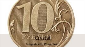  Presentation with russian - Slide deck featuring ducation - russian ruble coins closeup macro background and a coral colored foreground