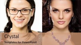  Presentation with ordinary - PPT theme consisting of makeover - nerd girl turns background and a coral colored foreground