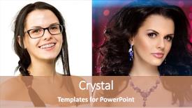 Presentation with ordinary - PPT layouts having skin care comparison portrait - nerd girl turns background and a coral colored foreground