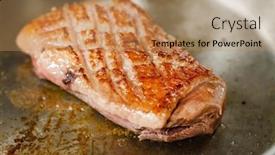  Presentation with breast - Presentation theme featuring duck-breast-on-the-pan background and a coral colored foreground