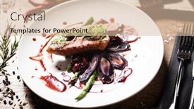  Presentation with duck - Cool new slide set with duck breast with asparagus purple carrot demi-glace amd cherry sauce backdrop and a lemonade colored foreground