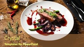  Presentation with breast - Cool new presentation theme with duck-breast-with-asparagus-purple backdrop and a tawny brown colored foreground