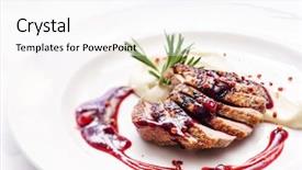  Presentation with self breast exam - Colorful PPT layouts enhanced with duck breast with sauce backdrop and a white colored foreground